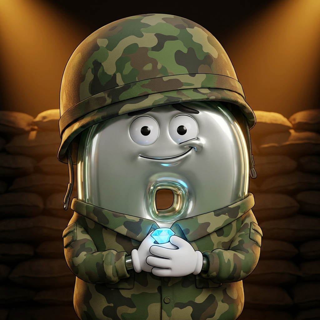 Private Hands clutching the only diamond he has left