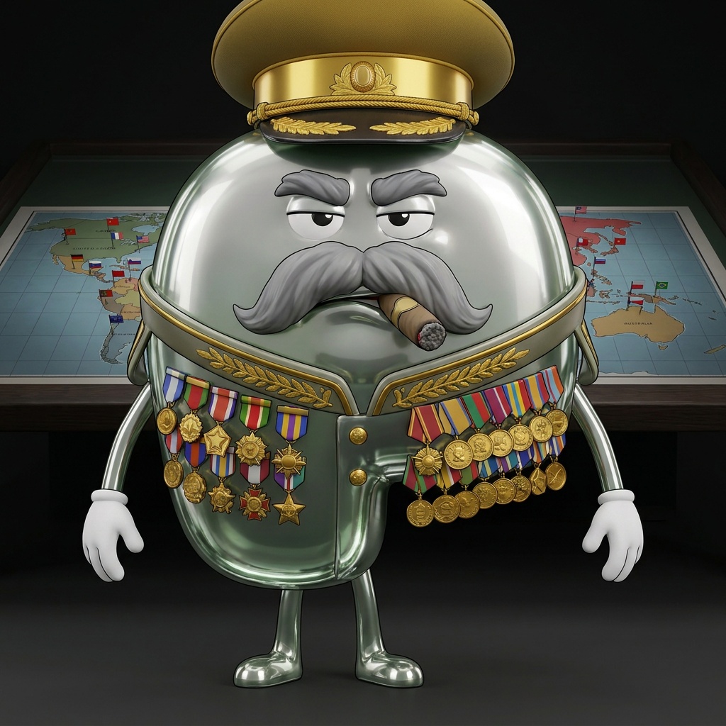 General Whale in full dress uniform, four stars, several medals, zero exits
